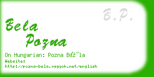 bela pozna business card